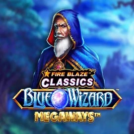 Fire Blaze Blue Wizard Megaways logo by Rarestone Gaming at Casea Casino